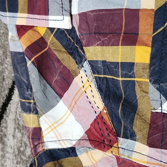 BKE ATHLETIC FIT PLAID ACID-WASH PEARL SNAP-BUTTON LONG-SLEEVED SHIRT L - Picture 9 of 14